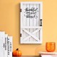 Glitzhome 18"H White Wooden Thanksgiving Barn Door Wall Decor or Standing Decor