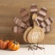 Glitzhome 12.28" L Wooden Metal Turkey Table Decor Thanksgiving Decorative