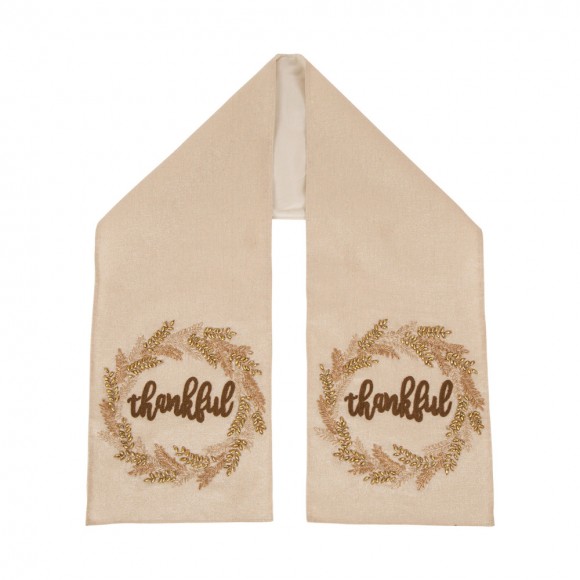 Glitzhome 72"L Embroidered Thankful Table Runner