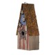 Glitzhome 12.4 Inch Height Wooden Patriotic Distressed Garden Birdhouse with Stars