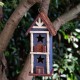 Glitzhome 12.6"H Hanging Patriotic Two-Tiered Distressed Wooden/Iron Garden Birdhouse