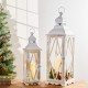 Glitzhome Farmhouse Decorative Wood/Metal Lanterns, Set of 2
