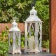 Glitzhome Farmhouse Decorative Wood/Metal Lanterns, Set of 2