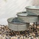 Glitzhome Farmhouse 3-Tiered Galvanized Metal Cascading Water Garden Fountain