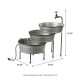 Glitzhome Farmhouse 3-Tiered Galvanized Metal Cascading Water Garden Fountain