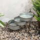 Glitzhome Farmhouse 3-Tiered Galvanized Metal Cascading Water Garden Fountain