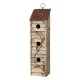 Glitzhome 17.95"H Tall Three-Tier Hand Painted Wood Birdhouse