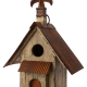 Glitzhome 13.11"H Tall Church Hand Painted Wood Birdhouse