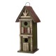 Glitzhome 12.8"H Tall Two-Tier Hand Painted Wood Birdhouse