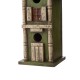 Glitzhome 12.8"H Tall Two-Tier Hand Painted Wood Birdhouse