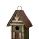 Glitzhome 12.8"H Tall Two-Tier Hand Painted Wood Birdhouse