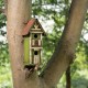 Glitzhome 12.8"H Tall Two-Tier Hand Painted Wood Birdhouse