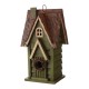 Glitzhome 11.93"H Tall Green Hand Painted Wood Birdhouse