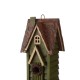 Glitzhome 11.93"H Tall Green Hand Painted Wood Birdhouse