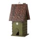 Glitzhome 11.93"H Tall Green Hand Painted Wood Birdhouse