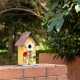 Glitzhome 10.24"H Wooden Distressed Flower Garden Birdhouse