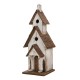 Glitzhome 23.62"H Extra-Large Rustic Tall Church Hand Painted Wood White Birdhouse