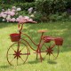 Glitzhome 25.98" H Hand Painted Red Metal Standing  Bicycle Plant Stand