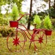 Glitzhome 25.98" H Hand Painted Red Metal Standing  Bicycle Plant Stand