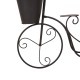 Glitzhome 15"H Hand Painted Black Metal Standing Bicycle Plant Stand