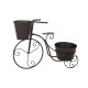 Glitzhome 15"H Hand Painted Black Metal Standing Bicycle Plant Stand