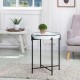 Glitzhome Farmhouse Metal Enamel Serving Tray Table