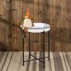 Glitzhome Farmhouse Metal Enamel Serving Tray Table