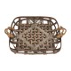 Glitzhome Farmhouse Oversized Galvanized Metal Wall Basket Set of 2