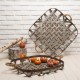 Glitzhome Farmhouse Oversized Galvanized Metal Wall Basket Set of 2