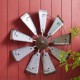 Glitzhome 22.05"D Farmhouse Metal Galvanized Wind Spinner Wall Décor