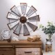 Glitzhome 22.05"D Farmhouse Metal Galvanized Wind Spinner Wall Décor