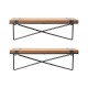 Glitzhome 15.75"L Farmhouse Rustic Metal/Wooden Wall Shelves, Set of 2