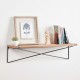 Glitzhome 31.5"L Farmhouse Rustic Metal/Wooden Wall Shelf