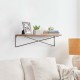 Glitzhome 31.5"L Farmhouse Rustic Metal/Wooden Wall Shelf