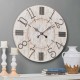 Glitzhome 28"D Rustic Wooden Wall Clock Farmhouse Style Home Decor