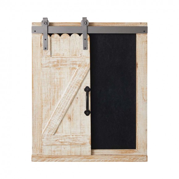 Glitzhome 19.75"H Farmhouse  Wooden Chalkboard Barn Door Style Wall Decor