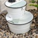 Glitzhome Farmhouse Metal Enamel Two Tier Fountain 31.5"H