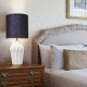 Glitzhome Matte Ceramic Table Lamp w/linen shade