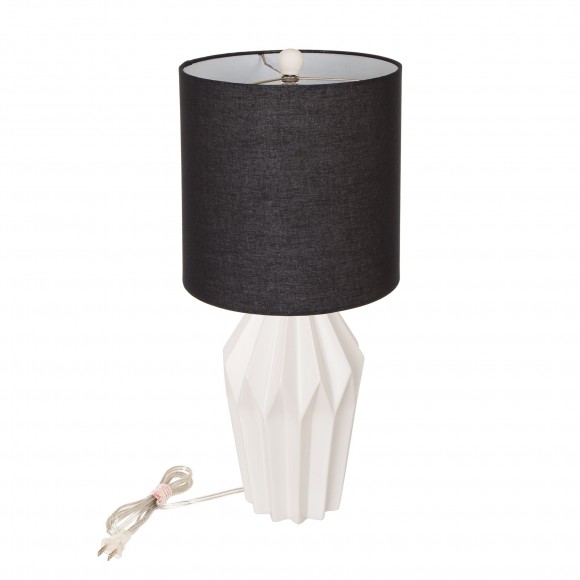 Glitzhome Matte Ceramic Table Lamp w/linen shade