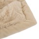 Glitzhome 50"*60" Faux Fur Elastic Throw/Blanket, Beige (Face Fabric 1000gsm; Back 210gsm)