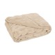 Glitzhome 50"*60" Faux Fur Elastic Throw/Blanket, Beige (Face Fabric 1000gsm; Back 210gsm)