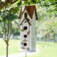 Glitzhome 24.25"H Oversized Washed White 3-Tiered Solid Wood Villa Decorative Outdoor Garden Birdhouse