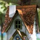 Glitzhome 24.25"H Oversized Washed White 3-Tiered Solid Wood Villa Decorative Outdoor Garden Birdhouse