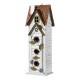 Glitzhome 24.25"H Oversized Washed White 3-Tiered Solid Wood Villa Decorative Outdoor Garden Birdhouse