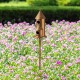 Glitzhome 53"H Farmhouse Faux Copper 2-Tiered Distressed Metal Decorative Garden Birdhouse with Stake (KD)