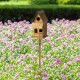 Glitzhome 53"H Farmhouse Faux Copper 2-Tiered Distressed Metal Decorative Garden Birdhouse with Stake (KD)