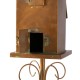 Glitzhome 53"H Farmhouse Faux Copper 2-Tiered Distressed Metal Decorative Garden Birdhouse with Stake (KD)