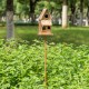 Glitzhome 53"H Farmhouse Faux Copper 2-Tiered Distressed Metal Decorative Garden Birdhouse with Stake (KD)