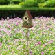 Glitzhome 52.5"H Green Metal Daisy Decorative Garden Birdhouse with Stake (KD)