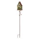 Glitzhome 52.5"H Green Metal Daisy Decorative Garden Birdhouse with Stake (KD)